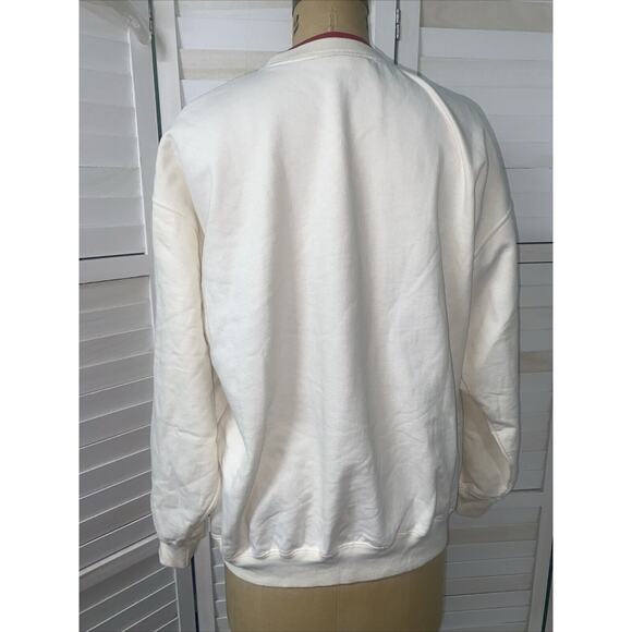 Vintage 90s M&C Sportwear OffWhite Christmas Cardinal Sweatshirt Women’s X-Large - Picture 6 of 9